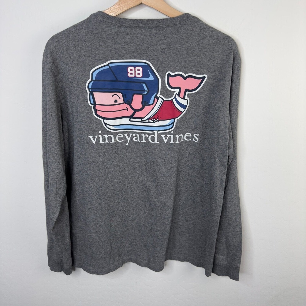 Vineyard Vines Men's Round Neck Pullover Tee Shirt Gray Sz M 100% cotton - Picture 2 of 4